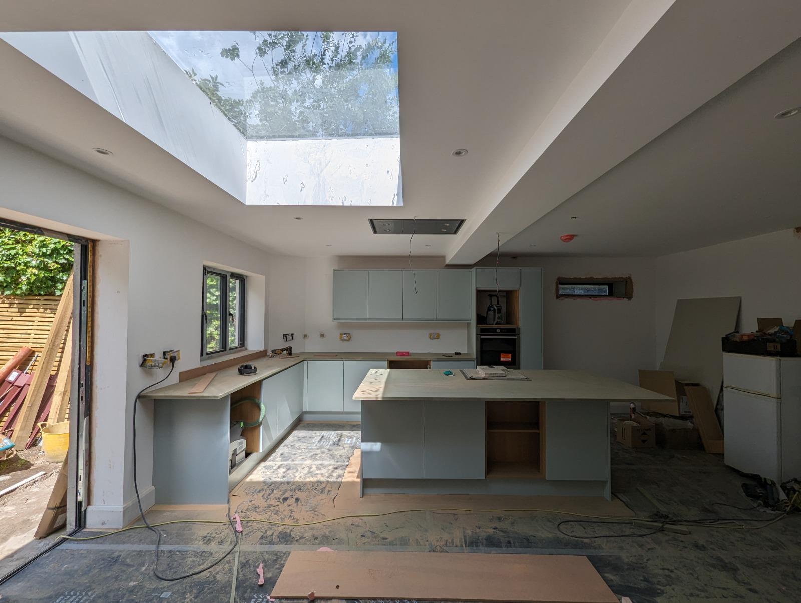 Kitchen extension with large rooflight in Ealing Broadway